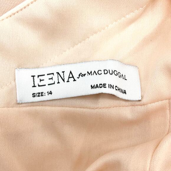 NEW IEENA For Mac Duggal‎ Womens 14 Bow Halter Criss-Cross Column Gown Blush - Picture 11 of 16